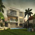 فيو خلفي للفيلات في كمبوند ذا سيتي العاصمة الادارية الجديدة